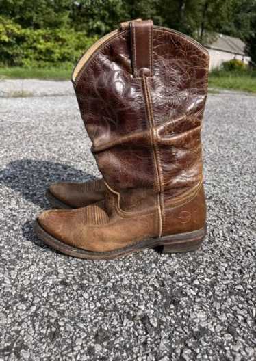靴 vintage Western boots made in usa 90s Cowboy Western Boots 90s Leather Brown Shoes Vintage | eBay