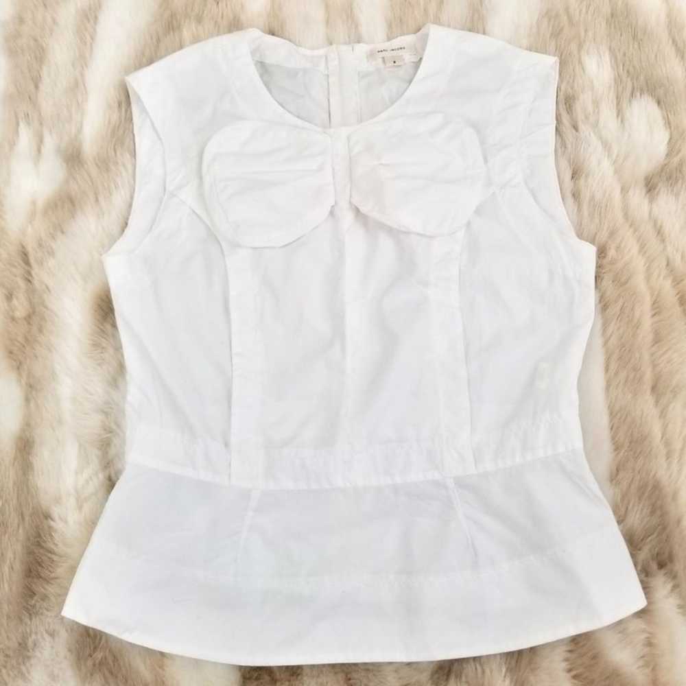 MARC JACOBS Peplum Bow Tie Top Sleeveless Preppy … - image 1