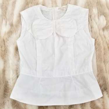 MARC JACOBS Peplum Bow Tie Top Sleeveless Preppy … - image 1