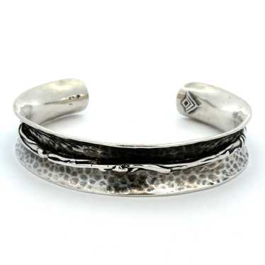 Silpada Sterling Silver Patterned Concave Cuff Br… - image 1