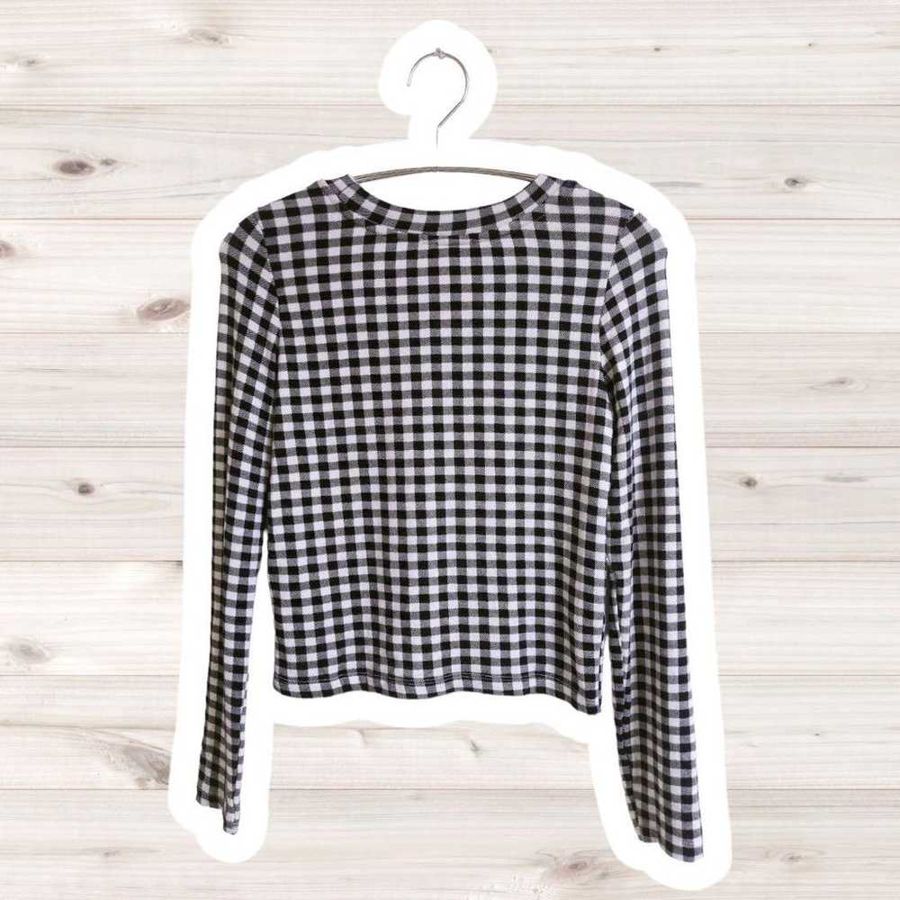 Stradivarius ❤️ Gingham Check Cut-Sleeve Shirt S … - image 2