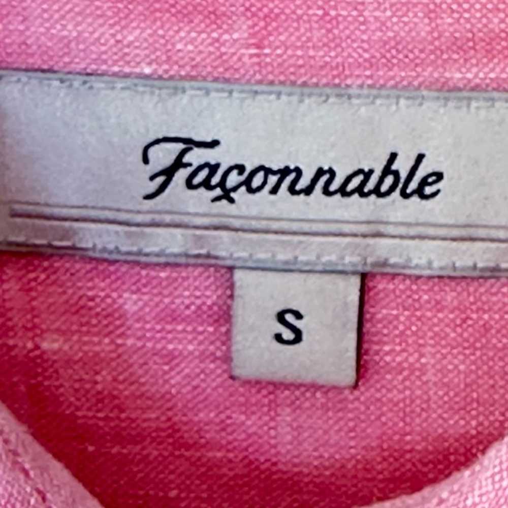 Vintage Women's Pink Faconnable LS Button Down To… - image 10