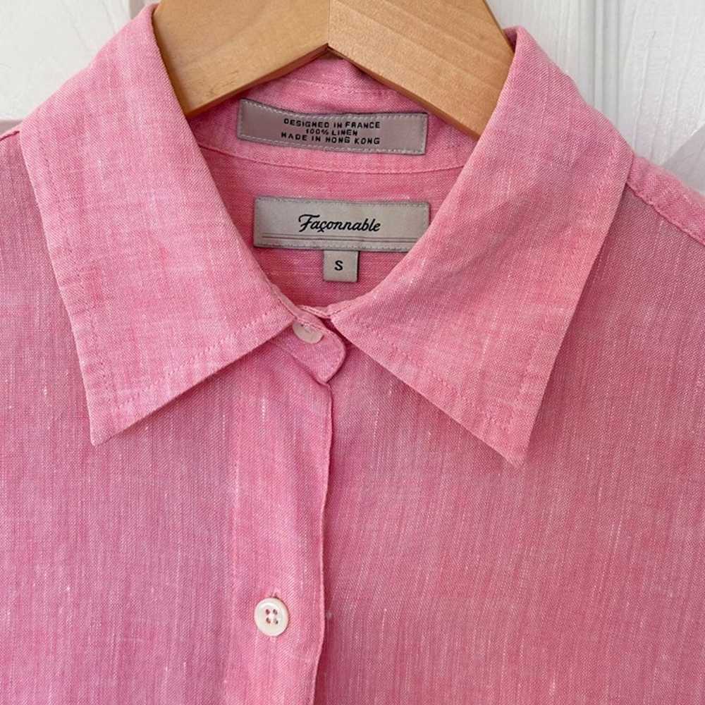 Vintage Women's Pink Faconnable LS Button Down To… - image 3