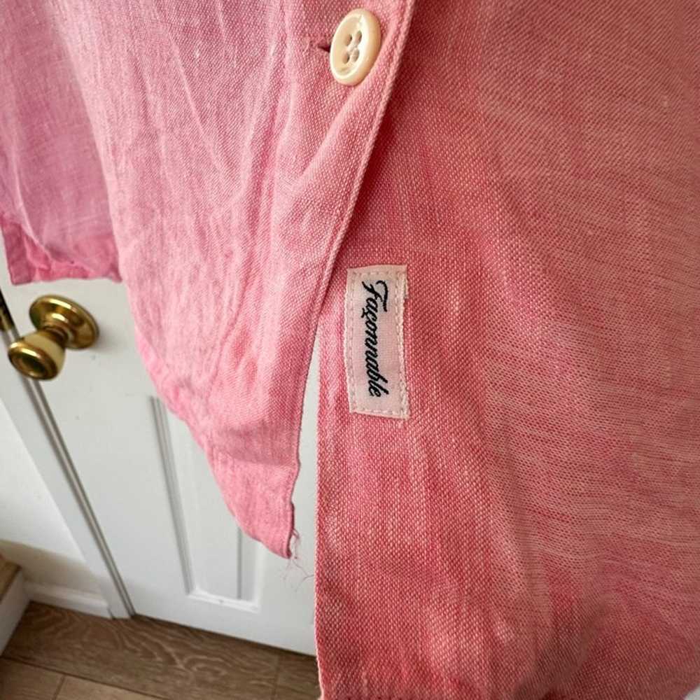 Vintage Women's Pink Faconnable LS Button Down To… - image 7