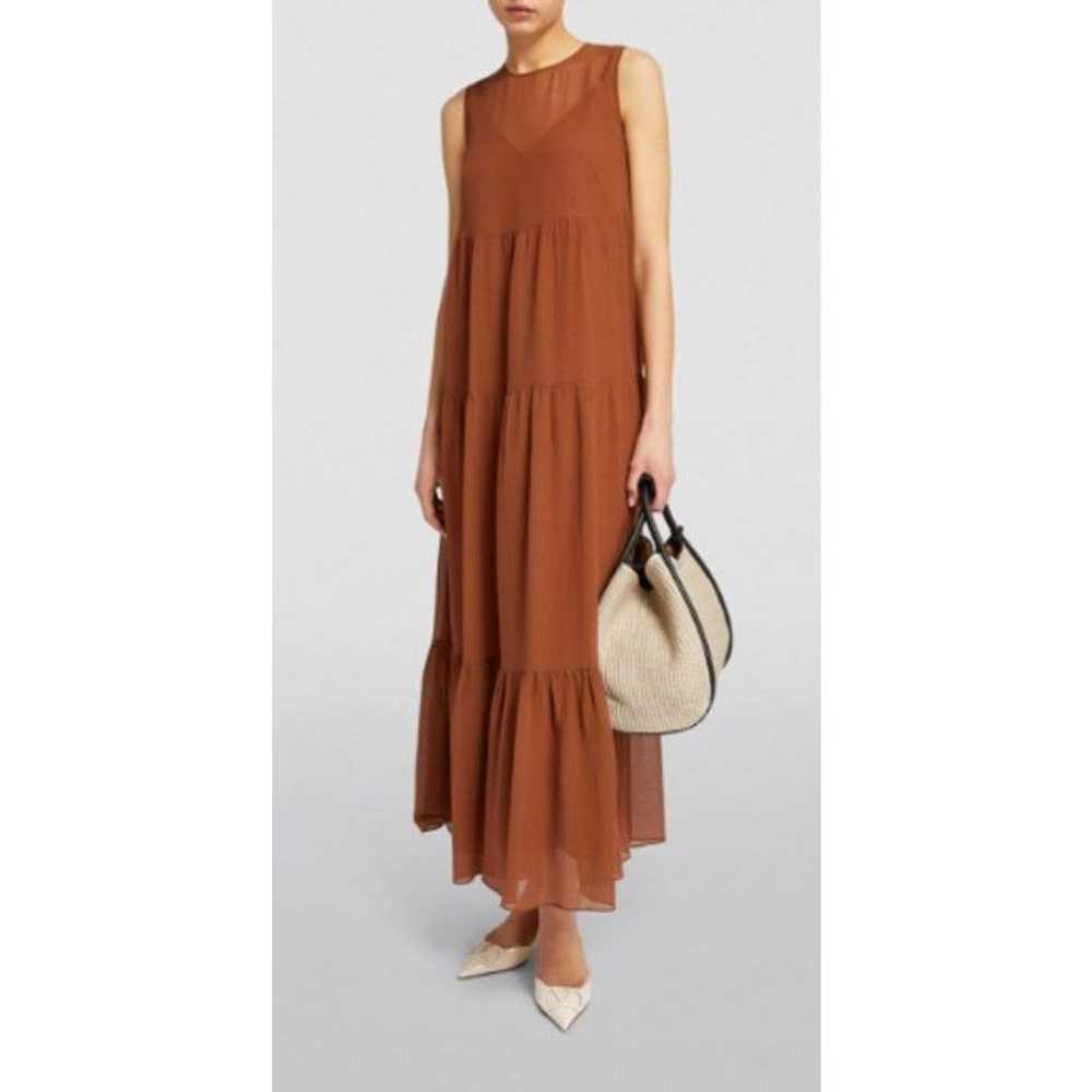 Max Mara Max Mara Silk Blend Tiered Maxi Dress Sl… - image 1