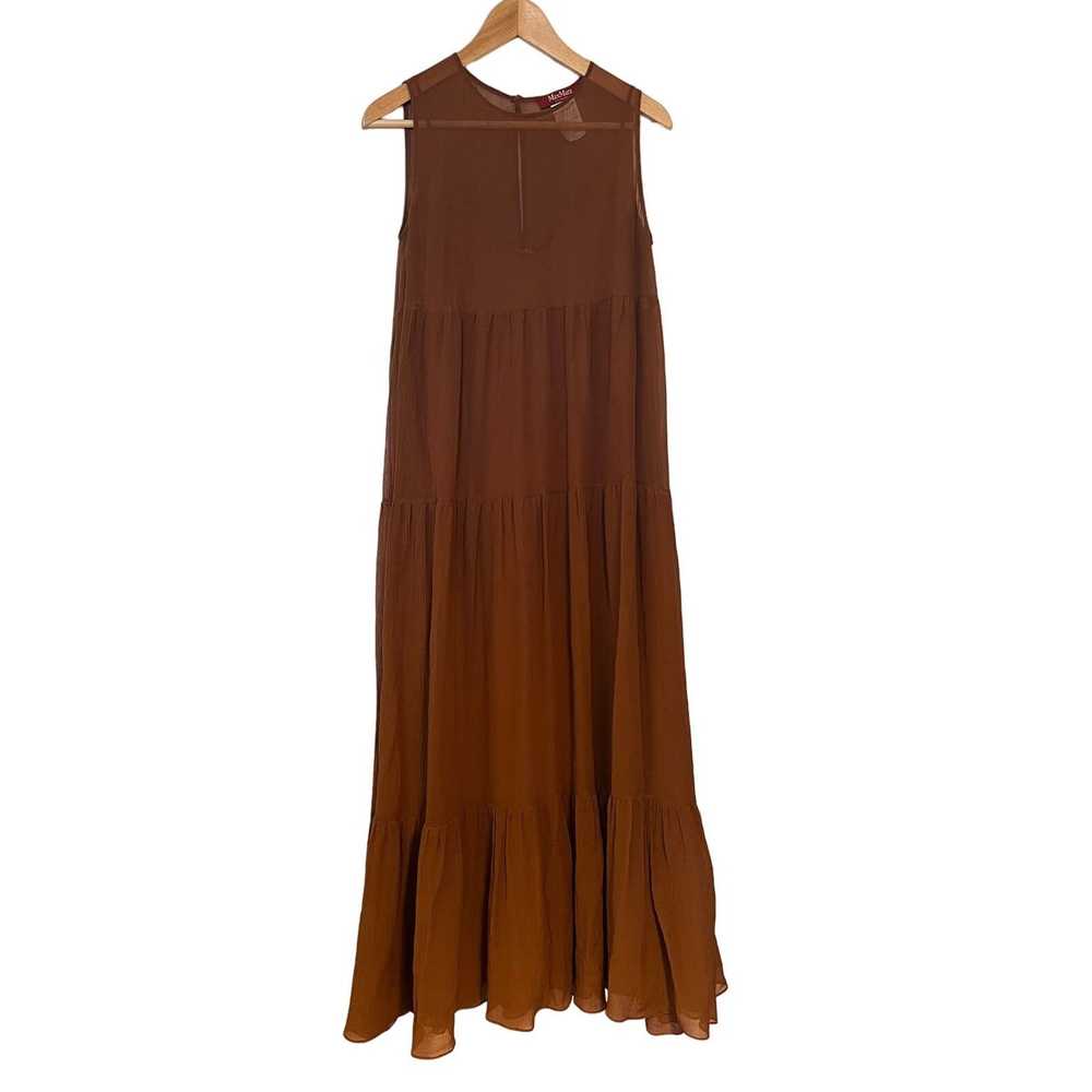 Max Mara Max Mara Silk Blend Tiered Maxi Dress Sl… - image 2