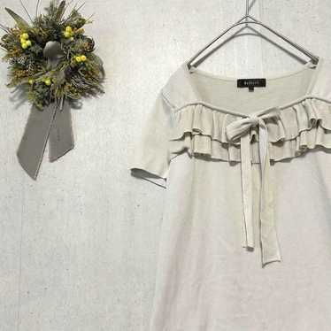 【Reflect】Frill summer knit, cotton blend, ribbon,… - image 1