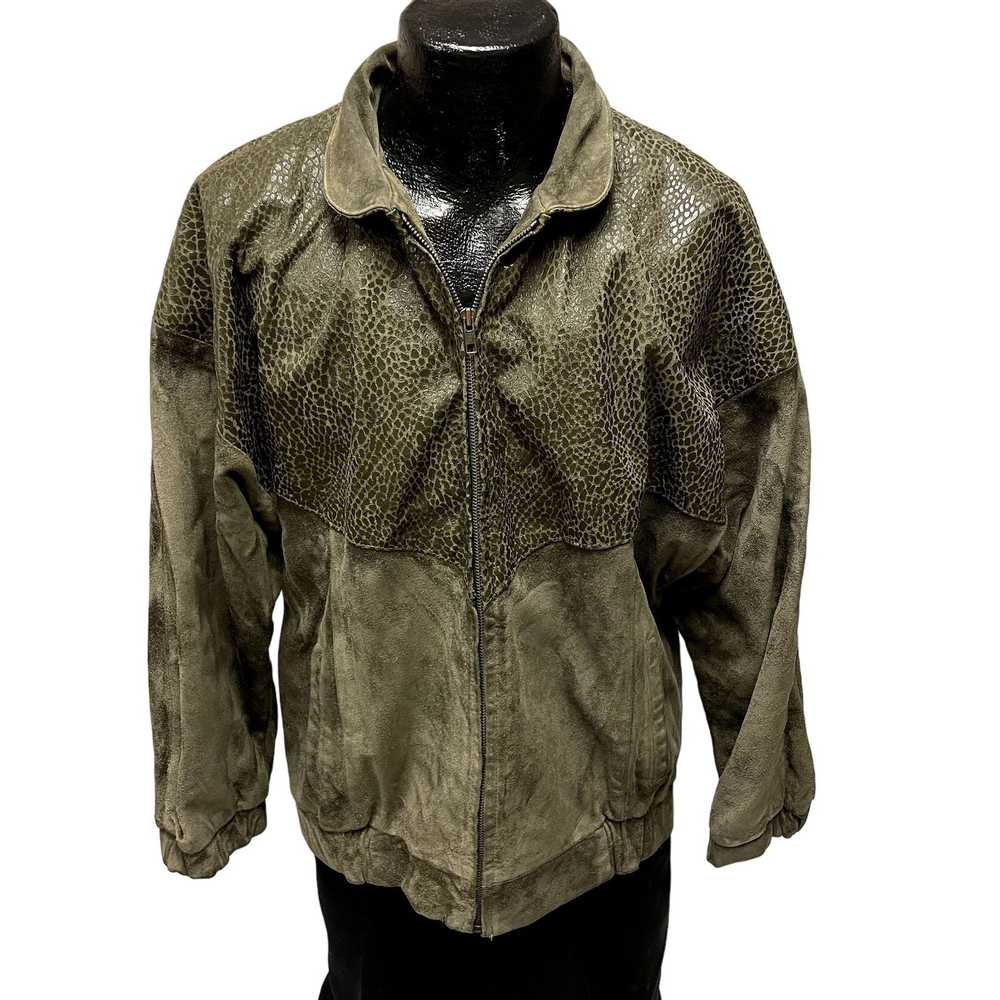 Unkwn Vtg 80's Comint SUEDE Bomber EXOTIC Grain L… - image 1