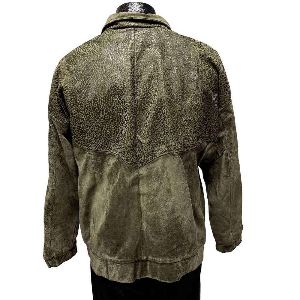 Unkwn Vtg 80's Comint SUEDE Bomber EXOTIC Grain L… - image 3