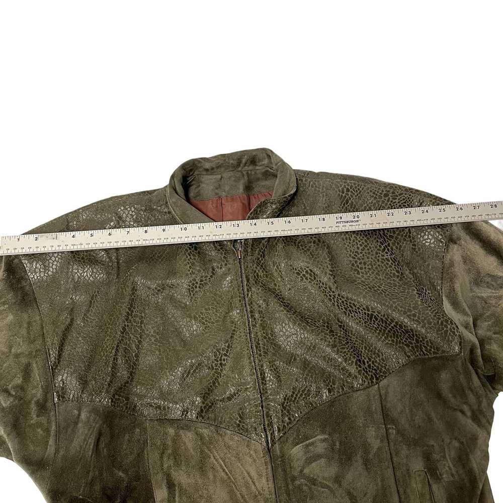 Unkwn Vtg 80's Comint SUEDE Bomber EXOTIC Grain L… - image 7