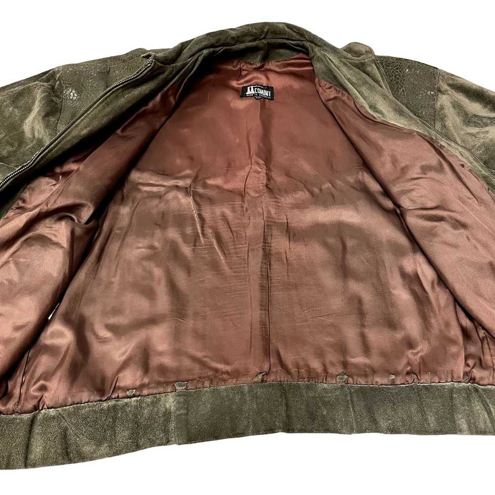 Unkwn Vtg 80's Comint SUEDE Bomber EXOTIC Grain L… - image 8