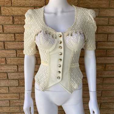 80s Dijon by Savoy's Bustier Style Crochet Knit St