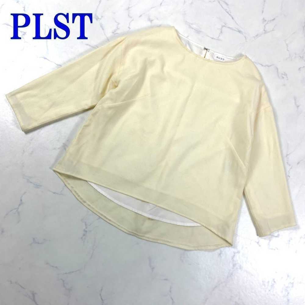 PLST Layered Pullover Wool Beige S C4626 - image 1