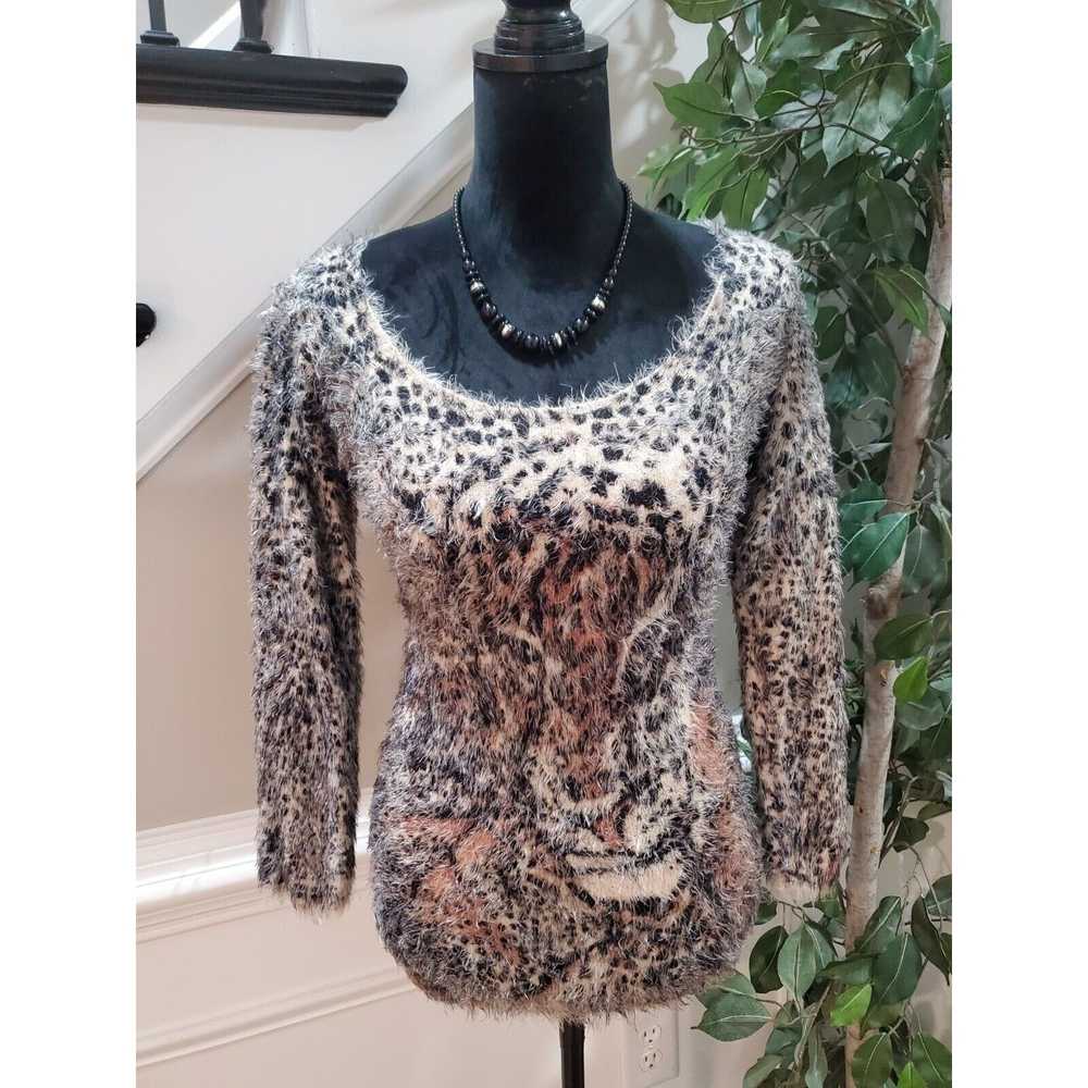 Other Arden B Abstract Lion Fuzzy Round Neck Long… - image 11