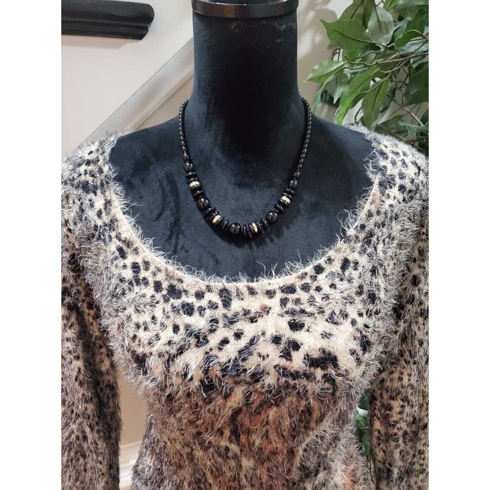 Other Arden B Abstract Lion Fuzzy Round Neck Long… - image 2