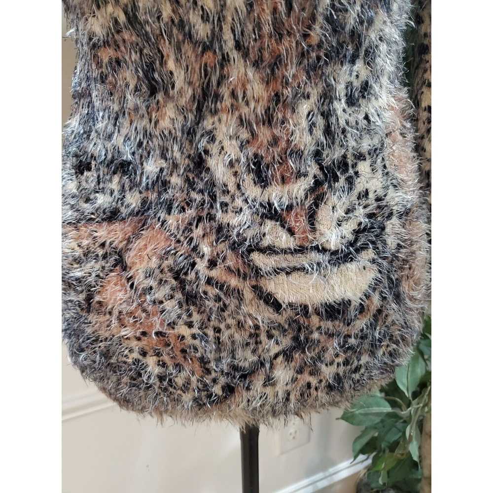 Other Arden B Abstract Lion Fuzzy Round Neck Long… - image 3