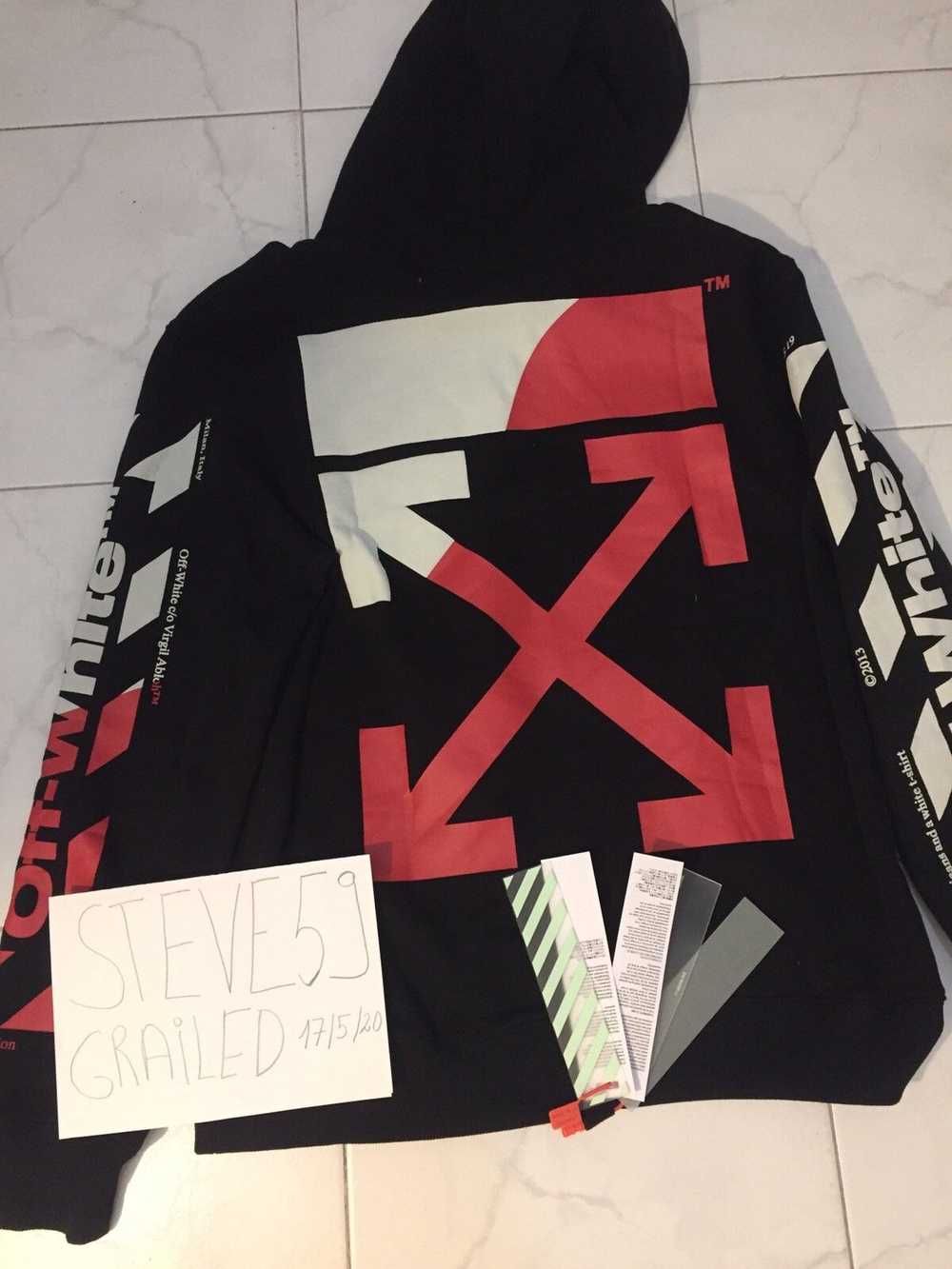 Off-White Off white diagonal split logo hoodie - image 2