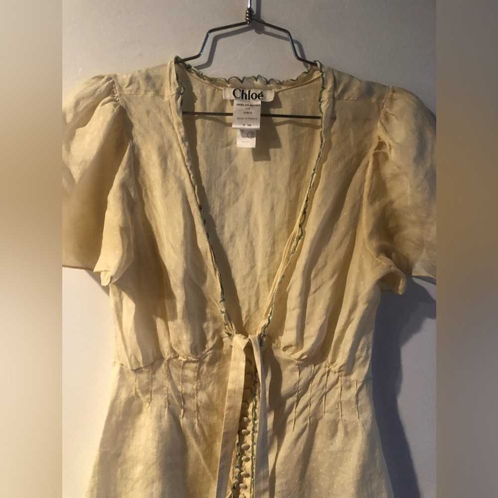 Vintage Chloe silk top low cut Buur toned with ne… - image 11