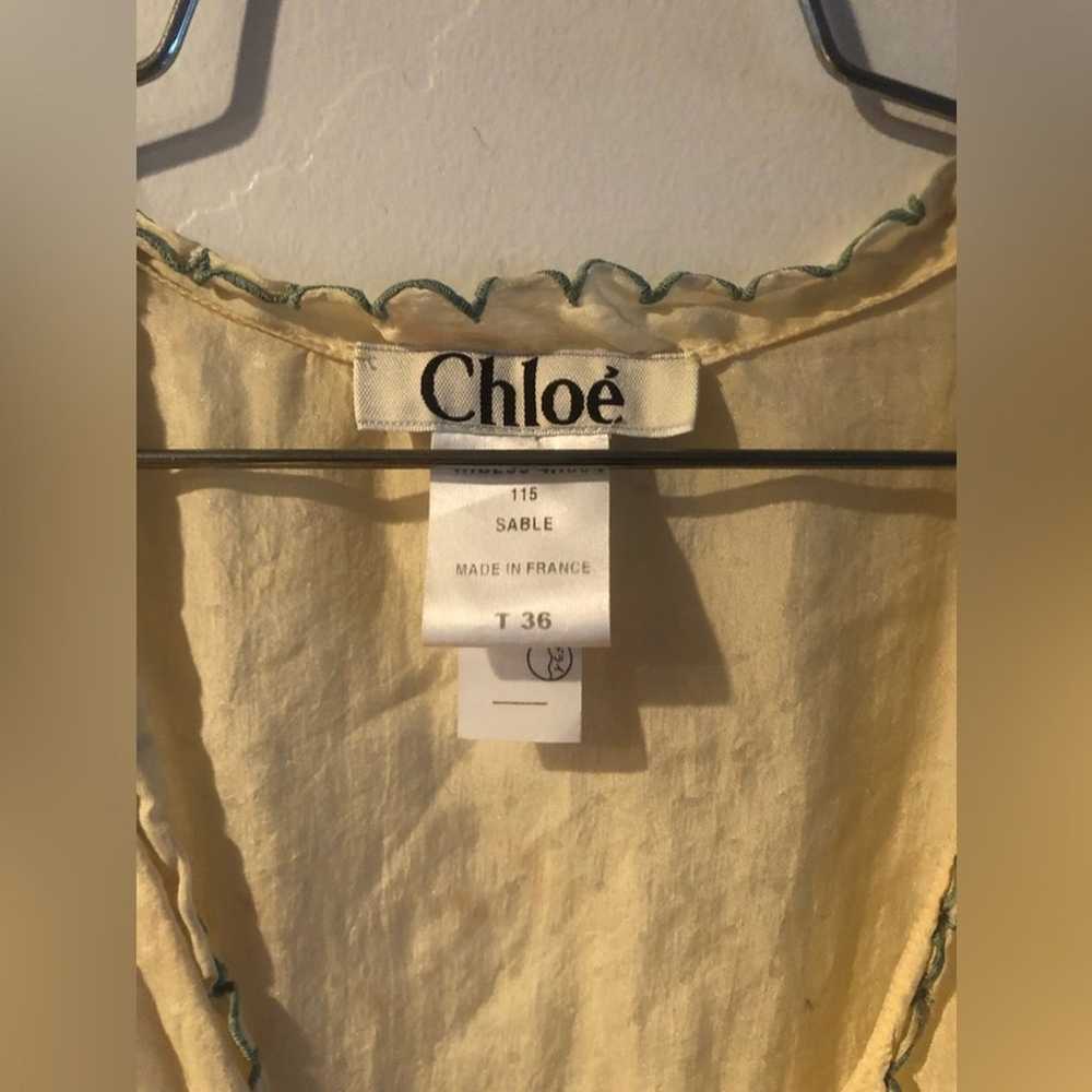 Vintage Chloe silk top low cut Buur toned with ne… - image 6