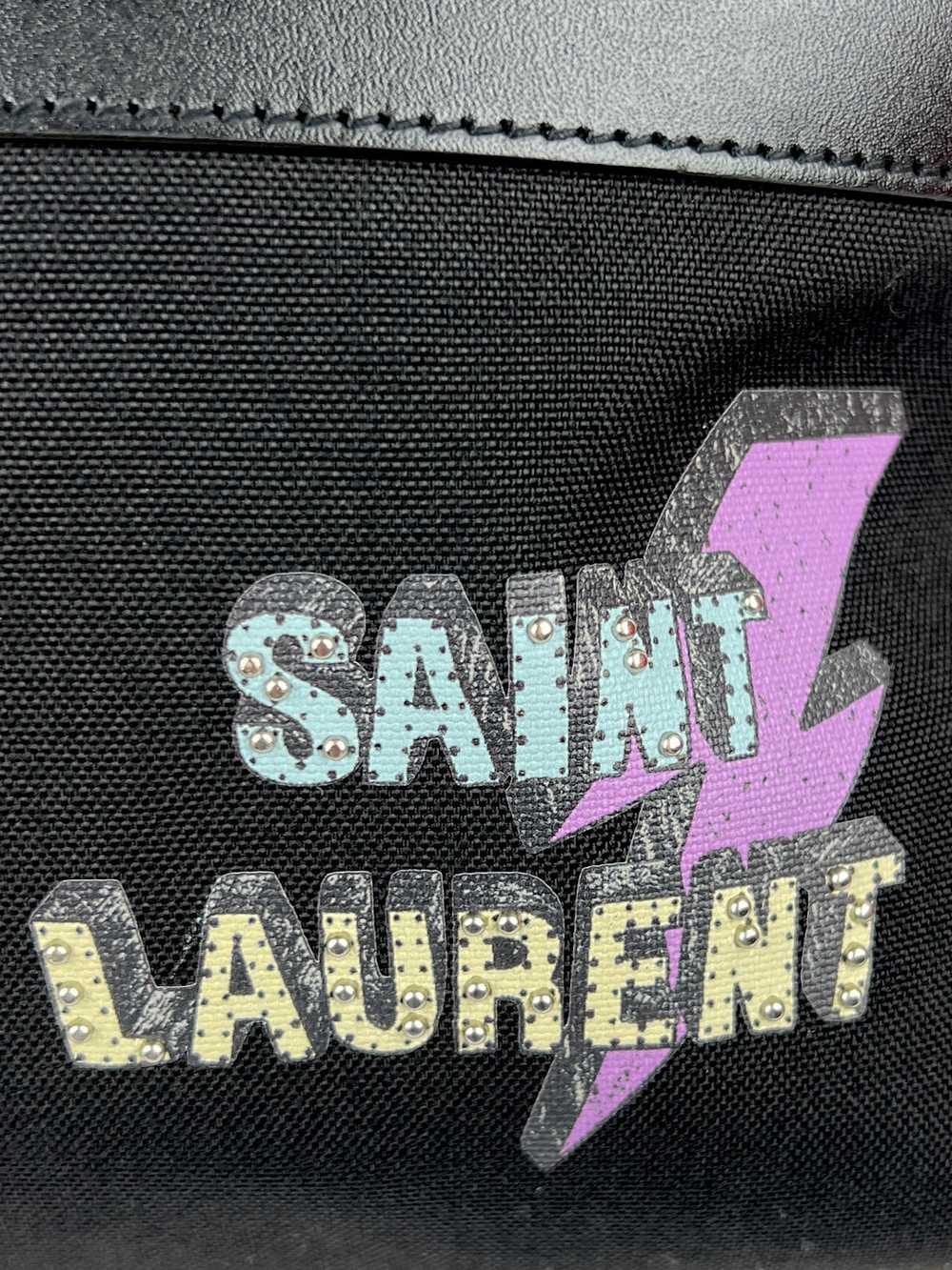 Saint Laurent Lightning Bolt Logo City Backpack i… - image 8