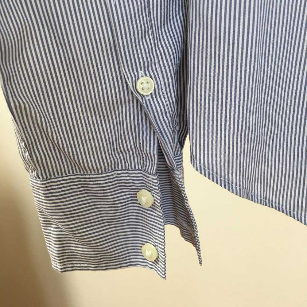 【UNIQLO】Long-sleeve shirt stripe blouse button-do… - image 8