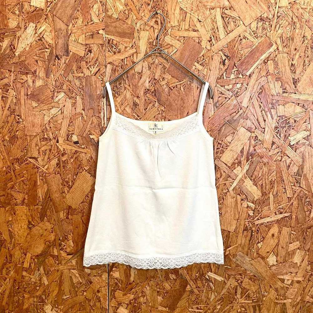 KUMIKYOKU Tank Top Simple Lace Ivory - image 1