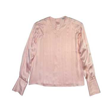 CHANEL Vintage Pleated Button Up Blouse in Pale P… - image 1