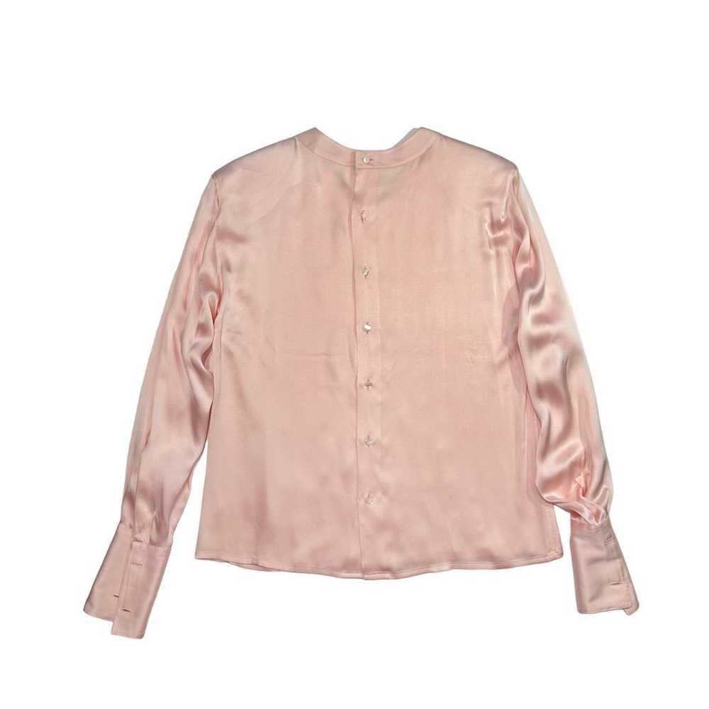 CHANEL Vintage Pleated Button Up Blouse in Pale P… - image 2