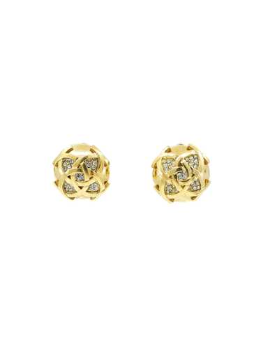 Chanel Double C Rhinestone Earrings