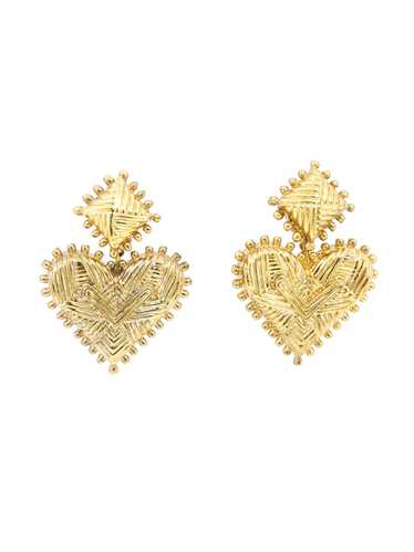 Christian Lacroix Textured Heart Earrings