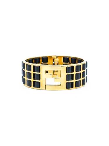 Fendi Fendista Leather Woven Bangle