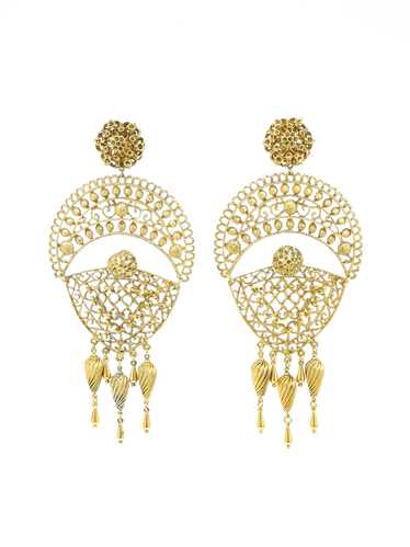 Jose And Maria Barrera Metal Lace Earrings