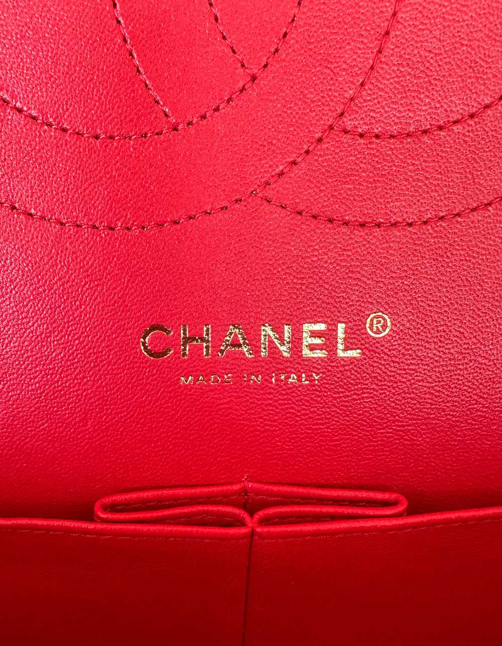 Chanel Red Caviar Leather Quilted Classic Double … - image 9