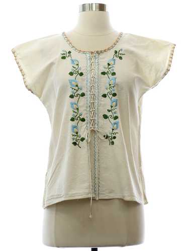 1970's Womens Embroidered Hippie Shirt - image 1