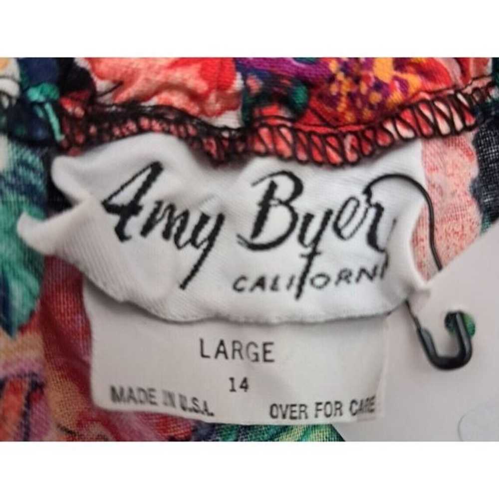 Amy Byer Top Size Large Black Floral Cropped Vint… - image 5