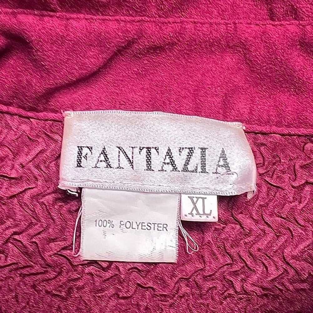 Fantazia Vintage Textured Floral Blouse Fushia Wo… - image 3