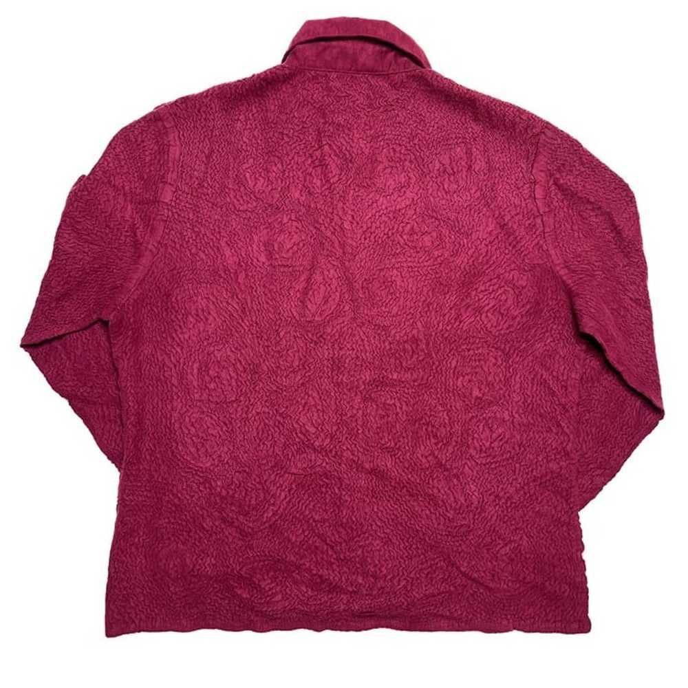 Fantazia Vintage Textured Floral Blouse Fushia Wo… - image 7