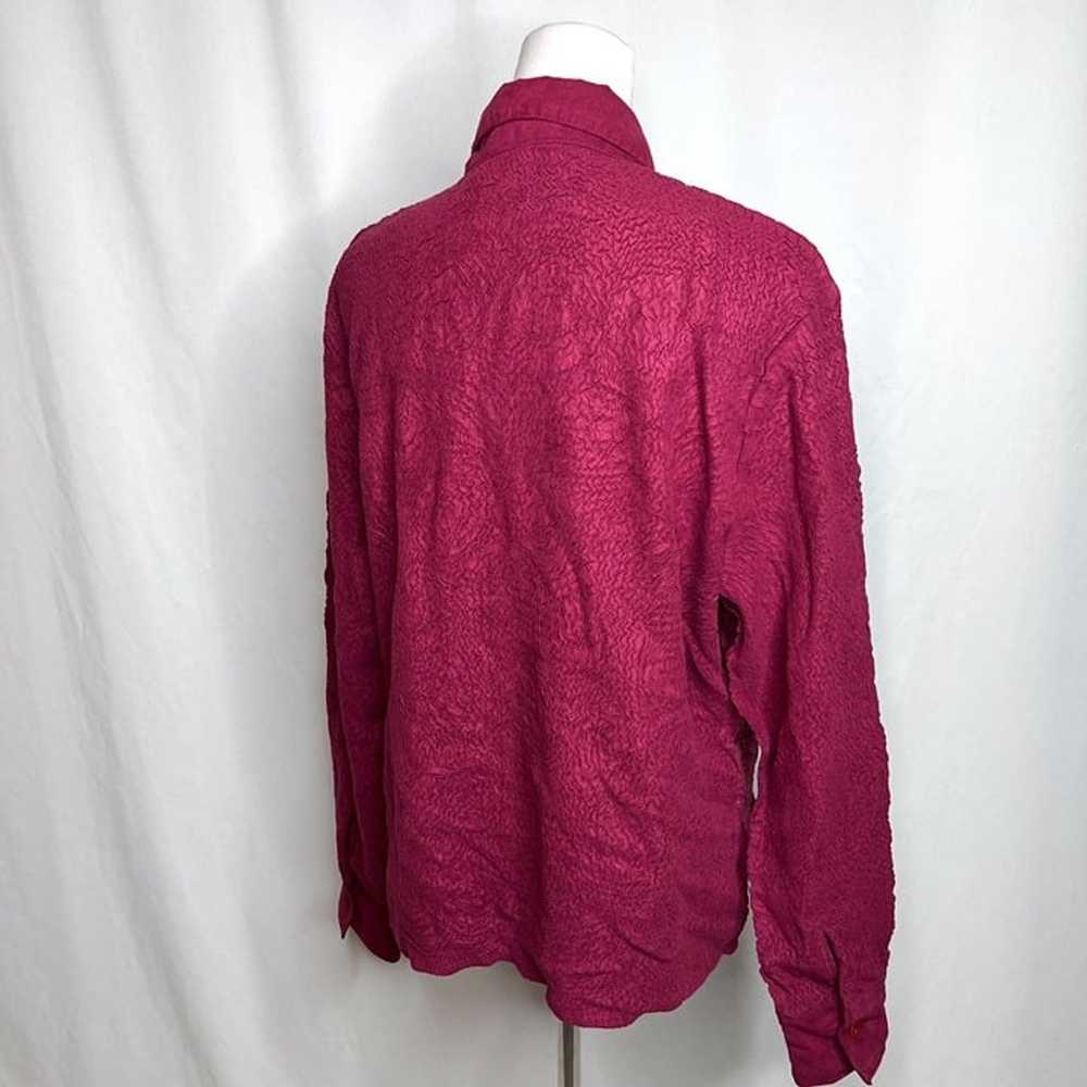 Fantazia Vintage Textured Floral Blouse Fushia Wo… - image 9