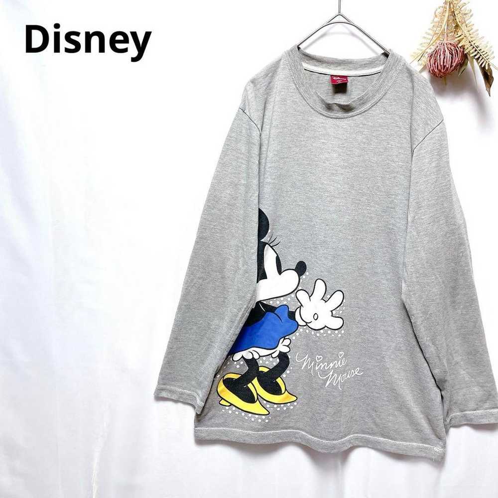 Disney Long T-shirt Minnie Character U-neck Large… - image 1