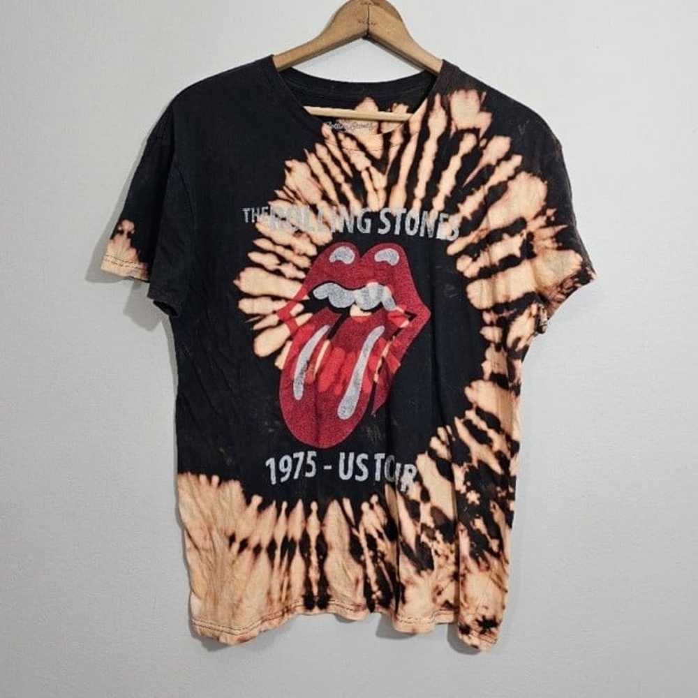 Custom Upcycled Tie Dyed Rolling Stones Band Tee - image 1