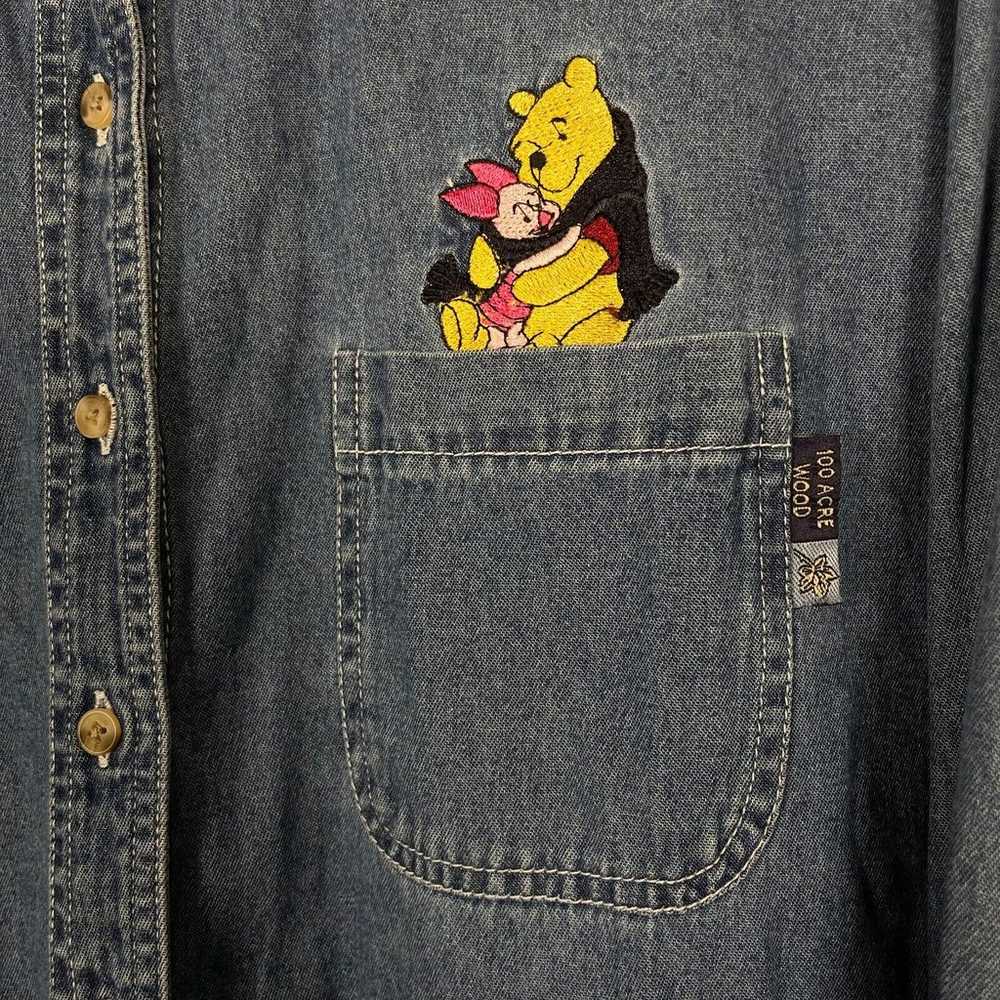 VTG 90s Disney Winnie The Pooh Womens Button Up S… - image 4