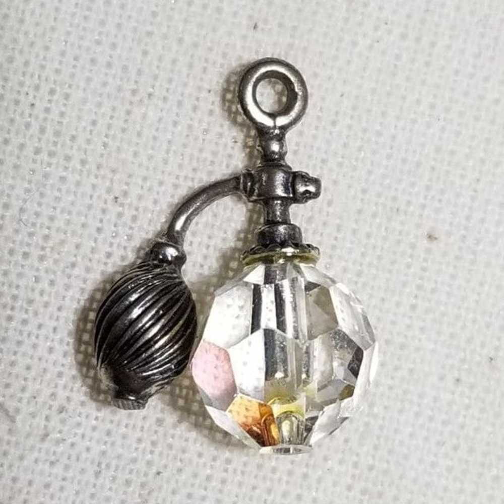 sterling silver perfume bottle pendant vintage ir… - image 3