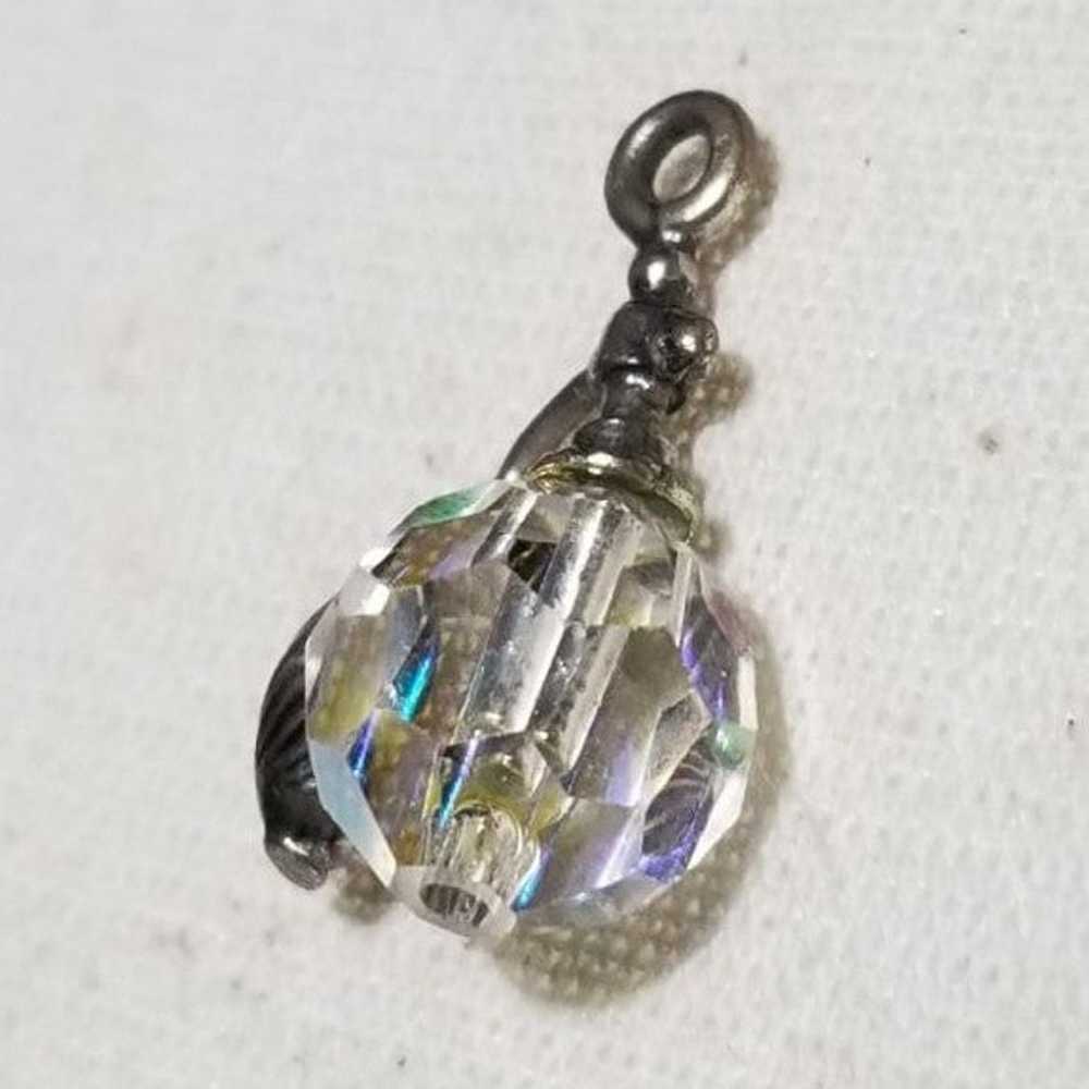 sterling silver perfume bottle pendant vintage ir… - image 6