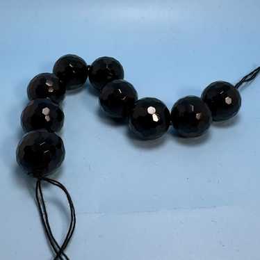 VTG Large Black Crystal Faceted 20mm Width Beads … - image 1