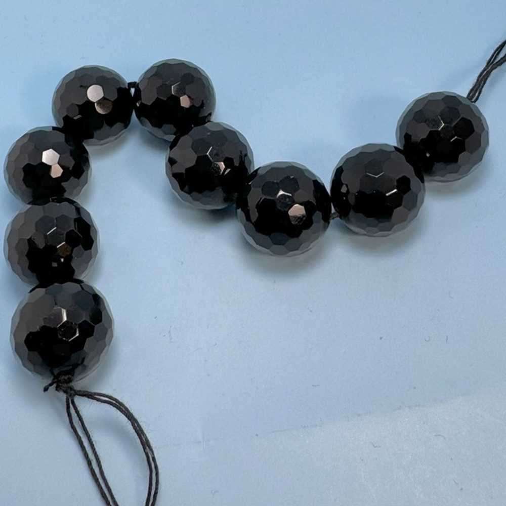 VTG Large Black Crystal Faceted 20mm Width Beads … - image 2