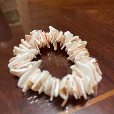 Shell Bracelet Jewelry Pink Peach Puka Shell Chip… - image 1