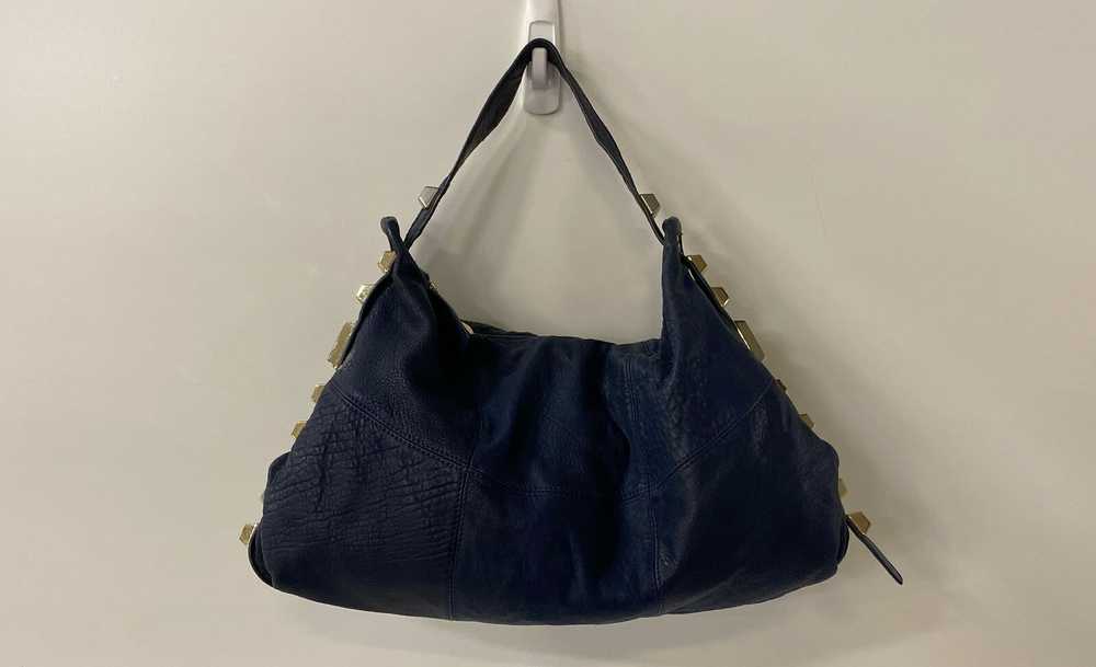 Vince Camuto Navy Blue Leather Studded Hobo Shoul… - image 1