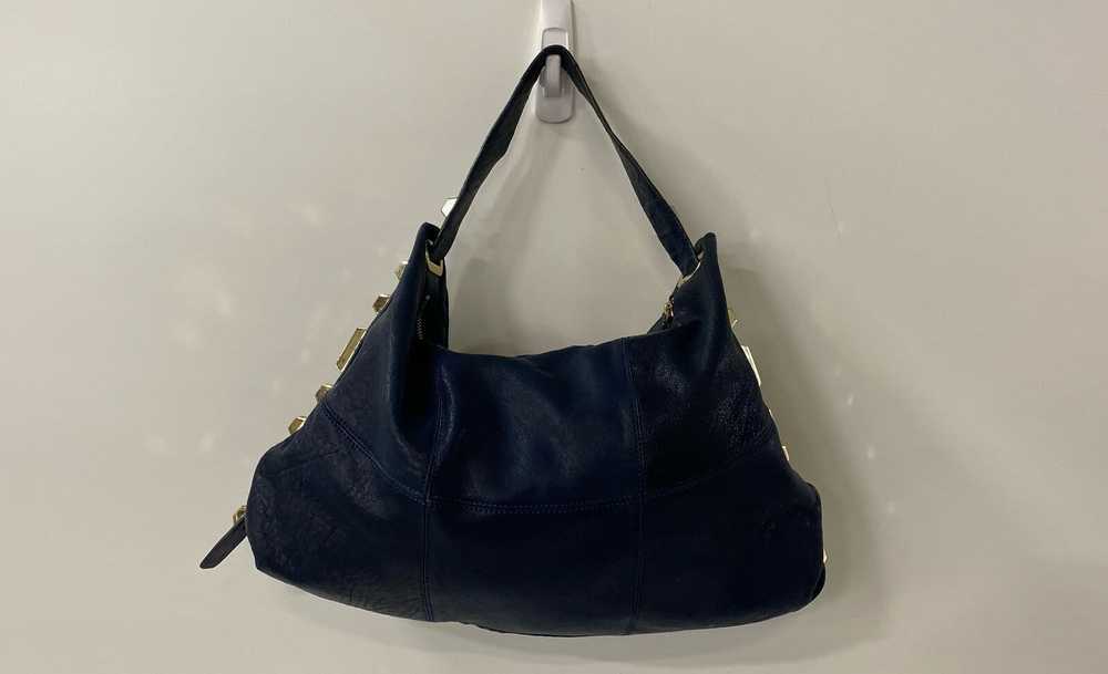 Vince Camuto Navy Blue Leather Studded Hobo Shoul… - image 2