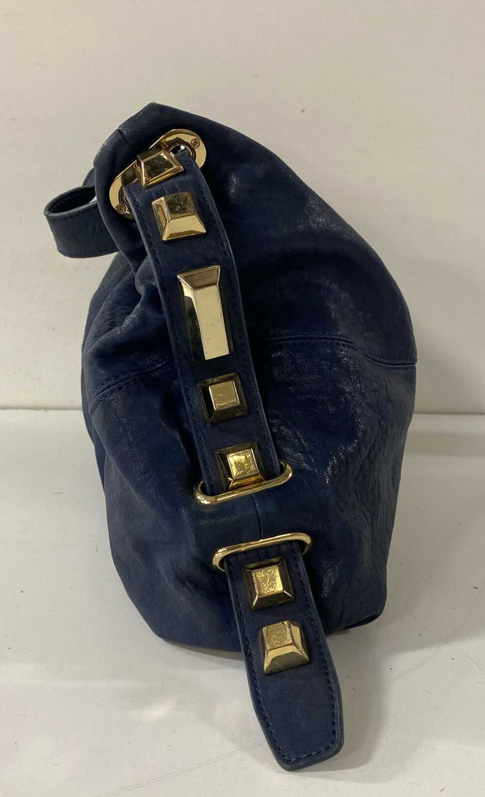 Vince Camuto Navy Blue Leather Studded Hobo Shoul… - image 3