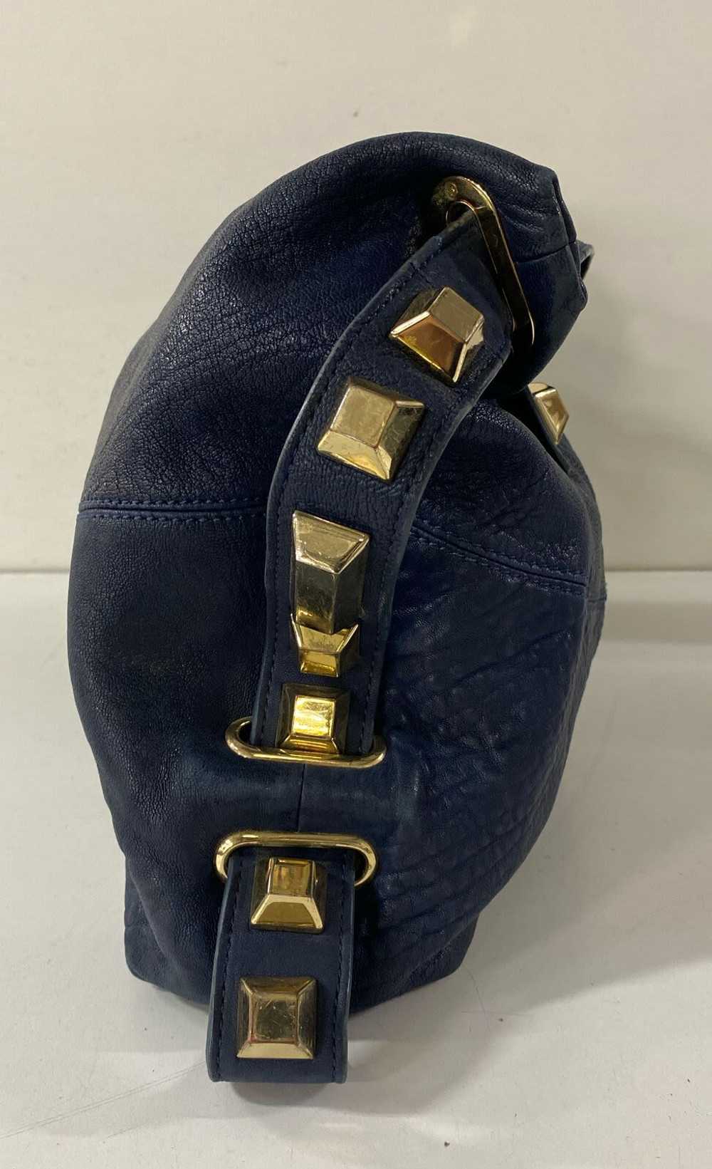 Vince Camuto Navy Blue Leather Studded Hobo Shoul… - image 4